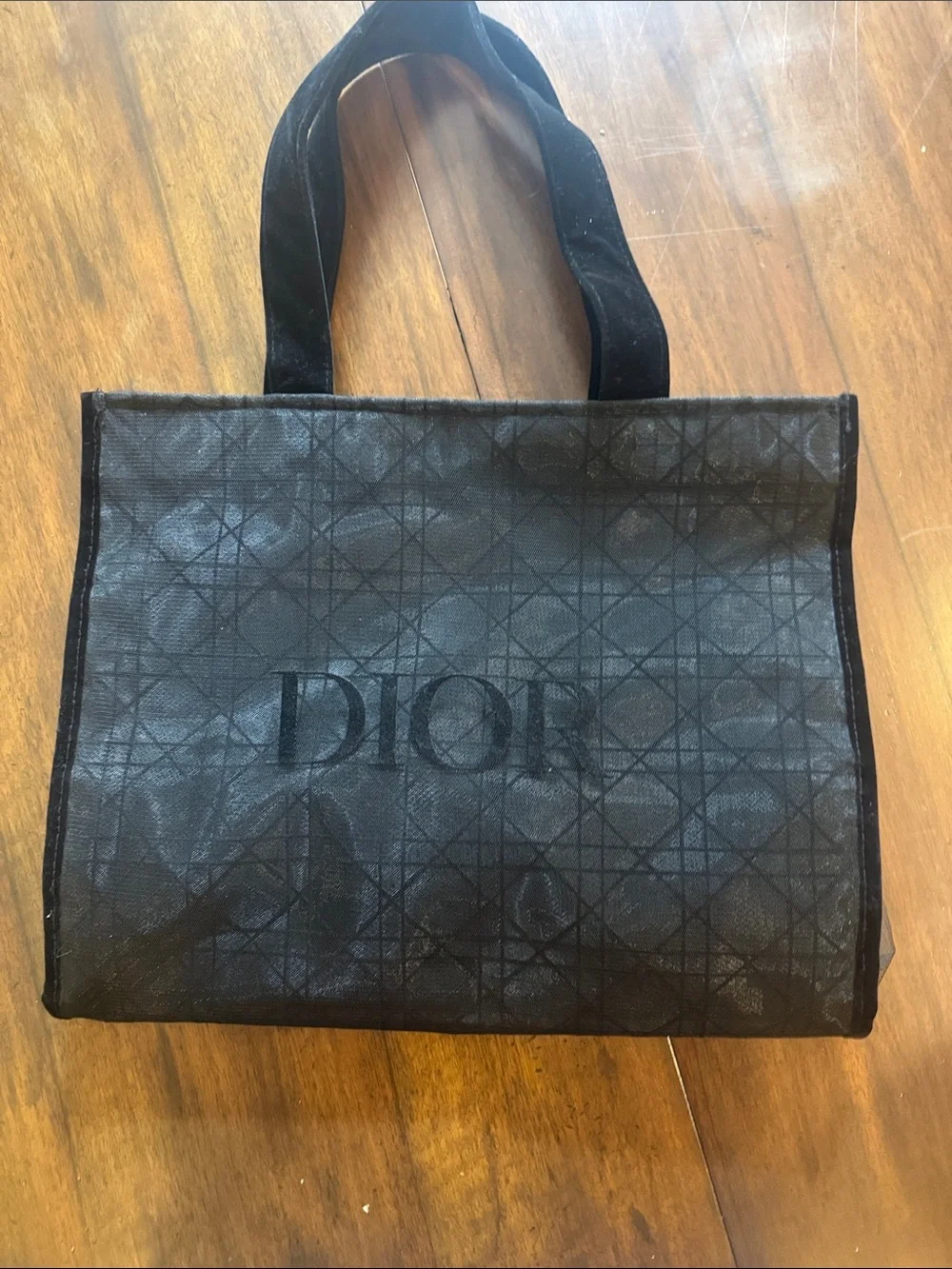 Dior Beauty Black Large, Velvet Handled Tote